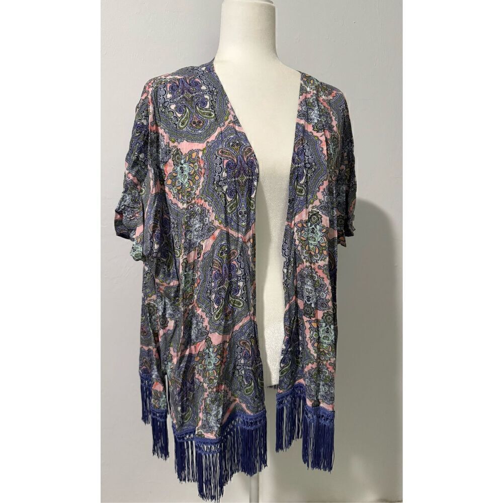 Victoria’s Secret paisley print pink purple Kimono coverup fridge XS/S